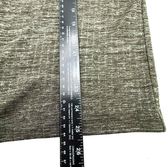 CHICOS 3 Women XL 2 Piece Pantsuit Set Olive Green Textured Squares Jacket Pants - Picture 8 of 12
